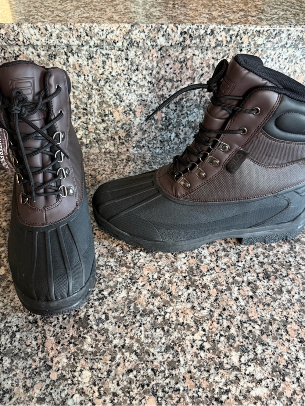 New! Fila Weathertech Extreme Black & Brown WATERPROOF boots - size men’s 10